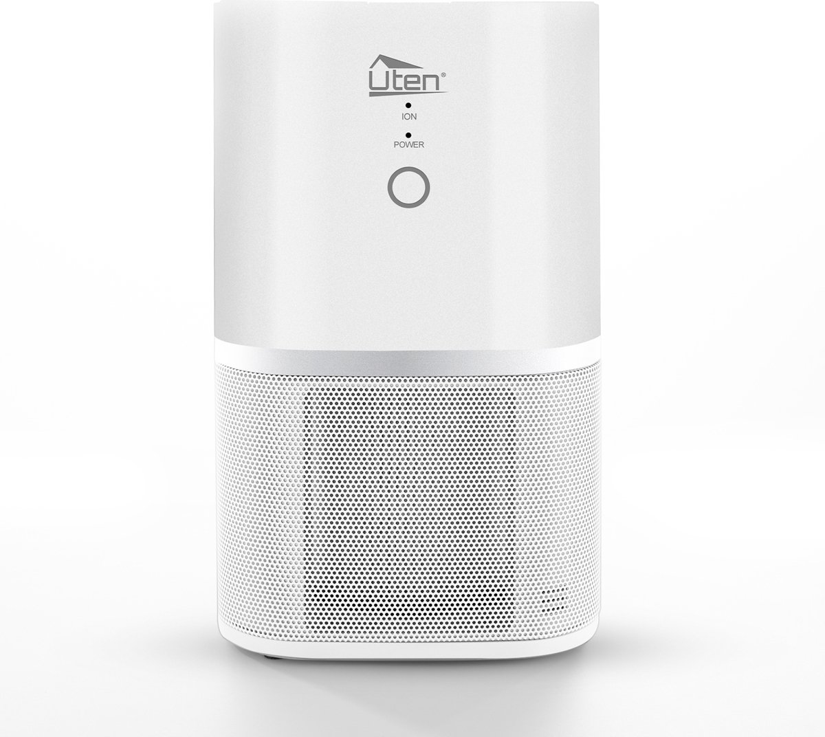 UTEN - Air Purifier - mini luchtzuiveraar - met Ionisator+vervangbaar HEPA filter+koolstoffilter+kiemdodende desinfectie - Luchtreiniger - wit - voor tegen huisstofmijt, hooikoorts, allergieën, stof - CADR：30m3/h