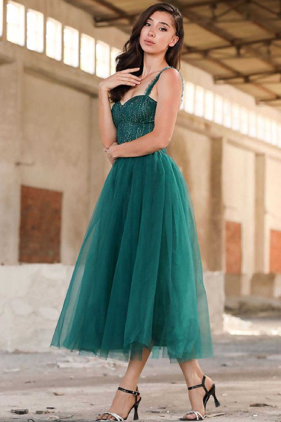 HASVEL-Glitter Jurk - Avond jurk - Feestjurk - Emerald Kleur jurk - Dames  Feestjurk... | bol