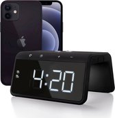 Caliber HCG019QI-BA Digitale Wekker met Draadloze Oplader - Dual Alarmklok - Nachtlamp en Wake Up Light