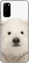 Geschikt voor Samsung Galaxy S20 hoesje - IJsbeer - Dieren - Wit - Kinderen - Jongens - Meisjes - Siliconen Telefoonhoesje