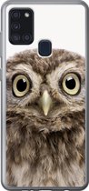 Coque Samsung Galaxy A21s - Hibou - Hibou - Portrait - Yeux - Vogel - Enfants - Garçons - Filles - Coque de téléphone en Siliconen