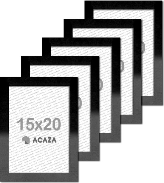 ACAZA Fotokader - Fotolijst - Set van 5- 15x20cm - MDF hout- Zwart | bol.com