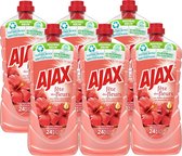 Ajax Allesreiniger Fête Des Fleurs Velden Met Klaprozen 6 x 1,25L - Voordeelverpakking