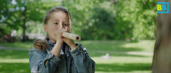 Sarbacane en bois enfants - avec feuilles colorées et cibles en bois