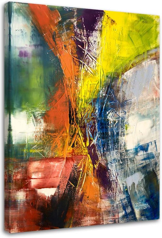 Trend24 - Canvas Schilderij - Feria Of Colors - Schilderijen - Abstract - 80x120x2 cm - Meerkleurig