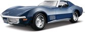 Modelauto Chevrolet Corvette 1970 blauw 1:24 - speelgoed auto schaalmodel