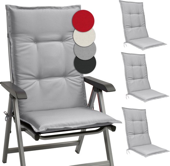 Beautissu Base NL - Set de 4 Coussins Chaise de Coussins de chaise de jardin  Dossier