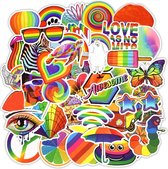 50 stuks regenboog stickers 4-6 cm - Pippashop