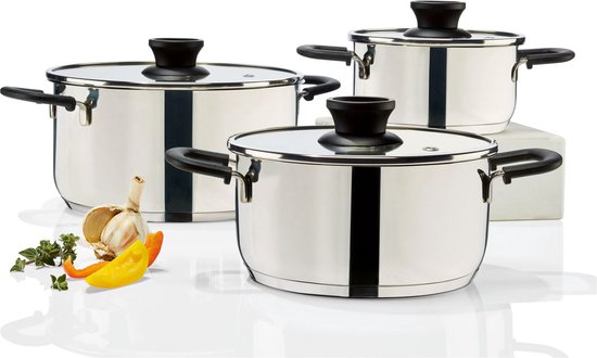 GSW Premium Gourmet Gold Colour Kookgerei Set 3-delig, 4.7L Aluminium GSW Premium Gourmet Gold Colour Kookgerei Set 3-delig, 4.7L Aluminium