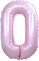 Folie Ballon Cijfer 0 Jaar Roze 70Cm Verjaardag Folieballon Met Rietje
