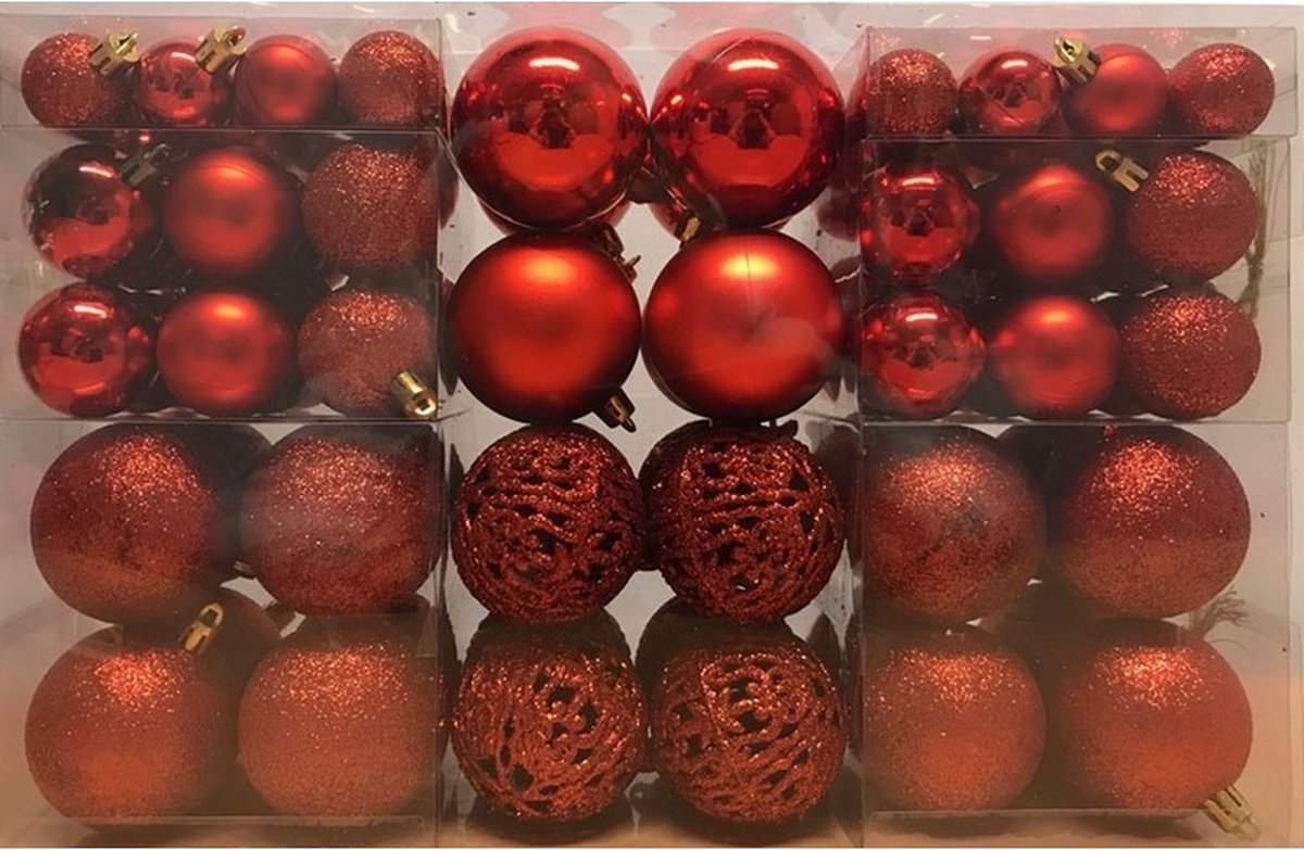 Kerstballen mixbox 42-delig | glas | zilver