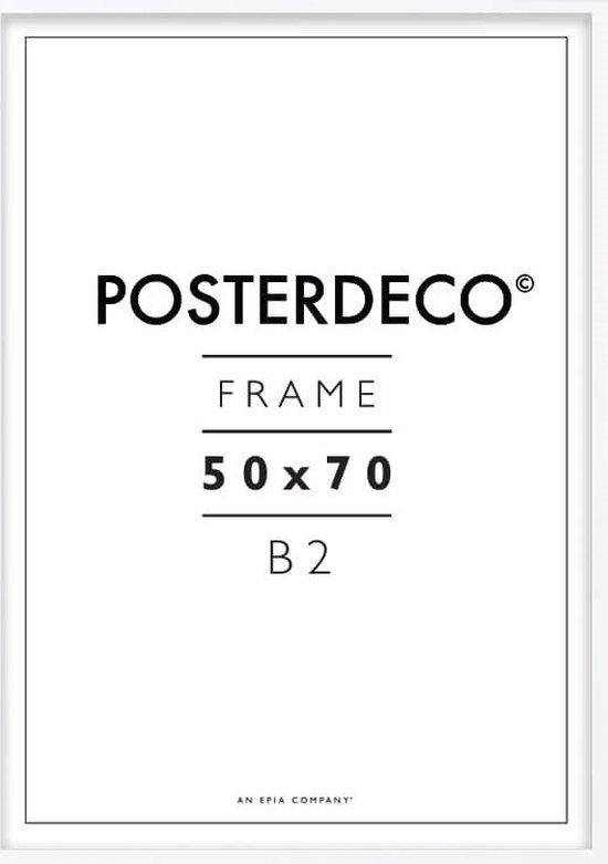 Fotolijst - Posterdeco - Premium Hout - Fotomaat 50x70 cm (B2) - Posterlijst - Fotolijstje - Wit