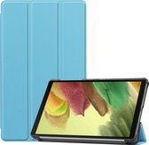 Hoes Geschikt voor Samsung Galaxy Tab S6 Lite Hoes Tri-fold Tablet Hoesje Case - Hoesje Geschikt voor Samsung Tab S6 Lite Hoesje Hardcover Bookcase - Lichtblauw