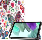 Hoesje Geschikt voor Samsung Galaxy Tab S6 Lite Hoes Case Tablet Hoesje Tri-fold - Hoes Geschikt voor Samsung Tab S6 Lite Hoesje Hard Cover Bookcase Hoes - Vlinders