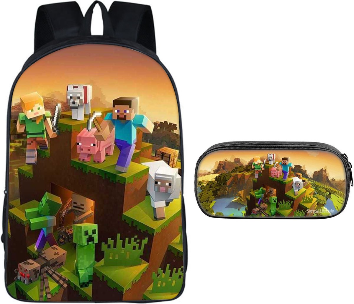 Pixel - tas - rugzak - rugtas - etui - schooltas - 18 liter - 3 vakken
