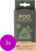 Adori Poo Bio-Poepzakjes - Hondenpoepzakjes - 3 x 22x32 cm 60 stuks Mintgeur