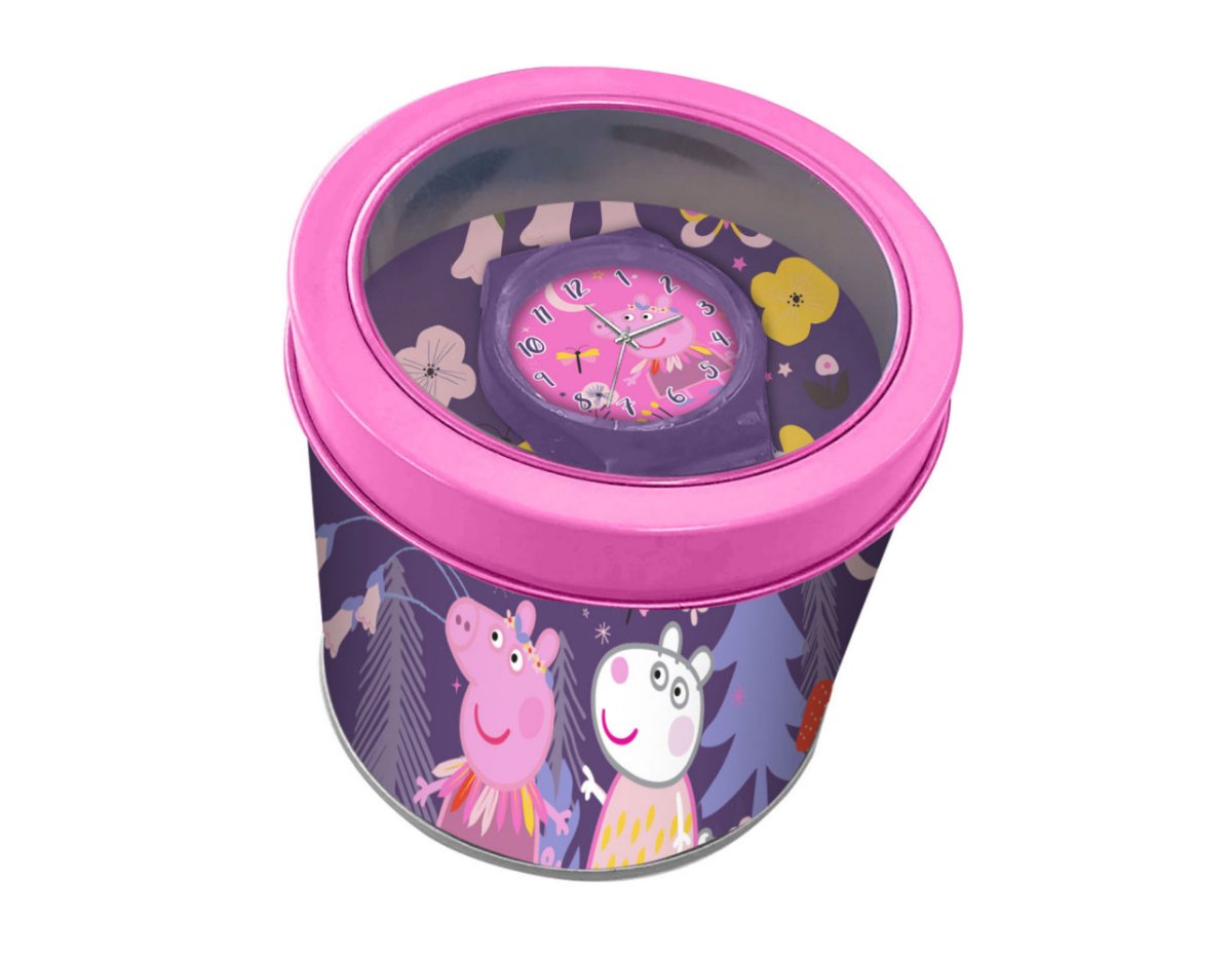 Nickelodeon Horloge In Blik Peppa Pig Meisjes 23 Cm Roze-paars