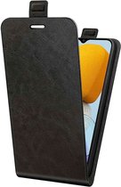 Just in Case Flipcase (omlaag) hoesje geschikt voor Samsung Galaxy M23 - Effen Zwart - Kunstleer