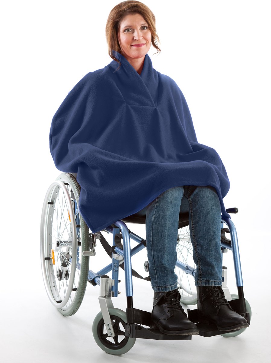 Goedkoopste Zomer rolstoelcape | Rolstoelcape Dames | Rolstoel zomer poncho | 4Care | Marine