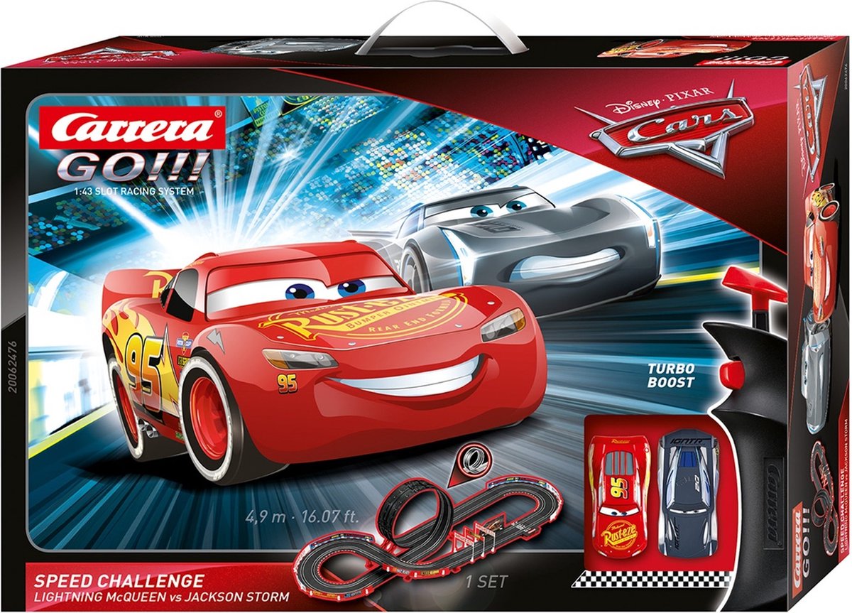 Carrera Go!!! Disney Cars Speed Challenge Racebaan + 2 Auto's 490 cm | bol