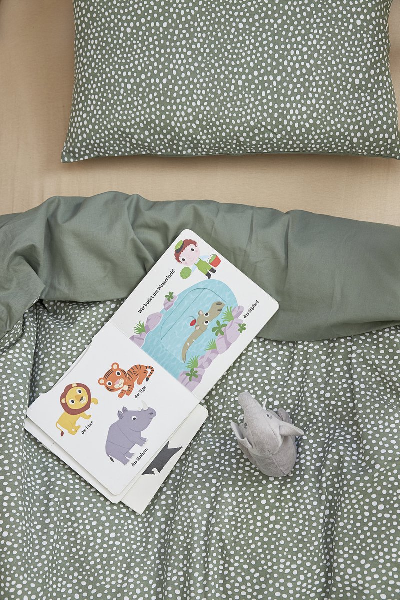 Meyco Baby Cheetah/Uni dekbedovertrek ledikant - forest green - 100x135cm – foto 4
