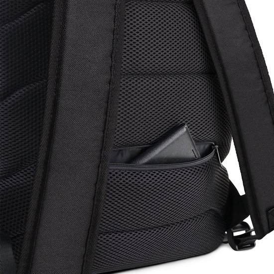 Sac à dos avec poche avant - design - Lines 4 Peace - compartiment pour ordinateur portable 15 pouces - unisexe - déperlant - poche arrière cachée - 20L - noir marron noisette