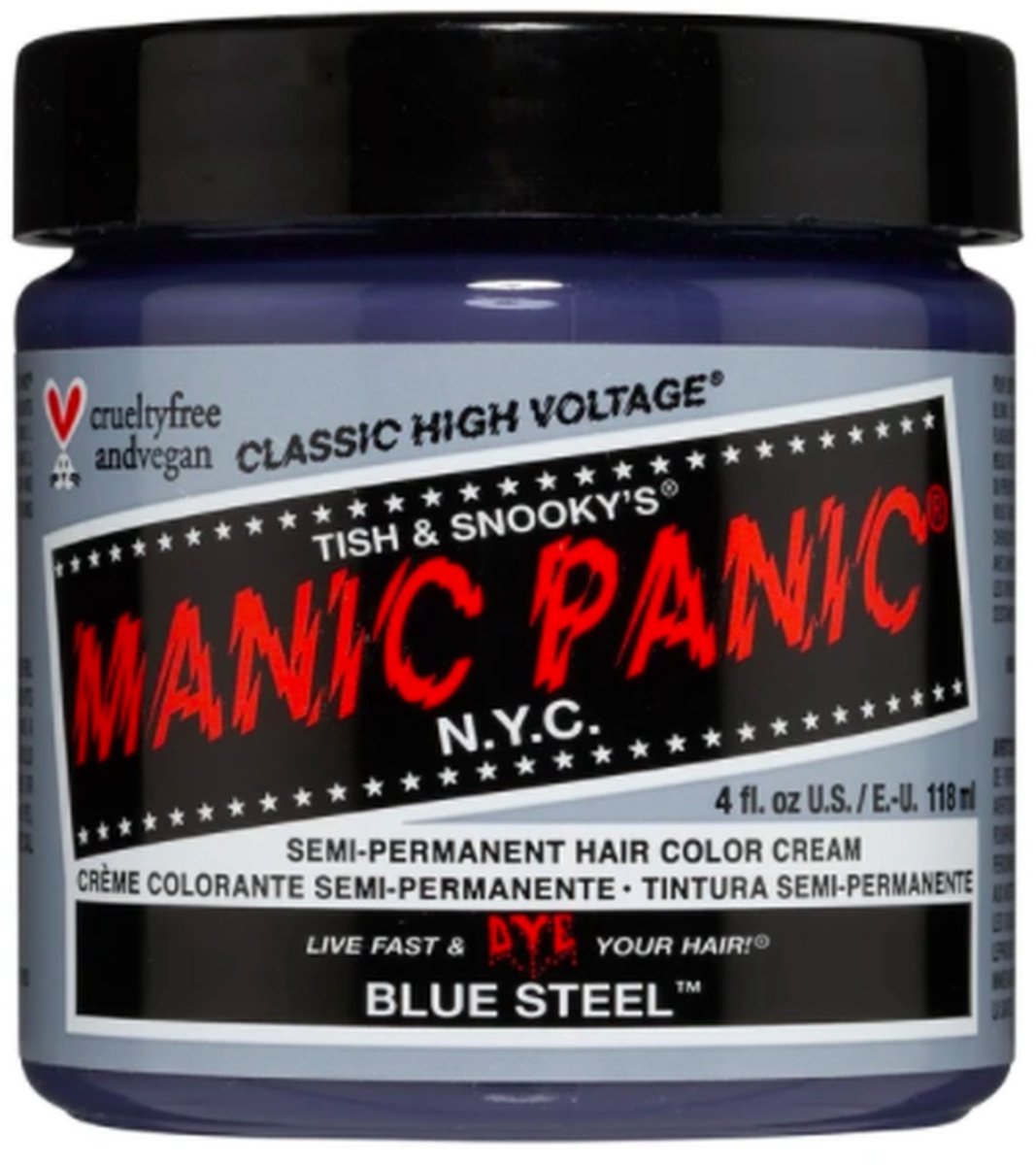 Manic Panic Semi permanente haarverf Blue Steel Classic Blauw/Zilverkleurig