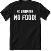 T-Shirt Knaller T-Shirt|No Farmers No Food / Boerenprotest / Steun de boer|Heren / Dames Kleding shirt|Kleur zwart|Maat S