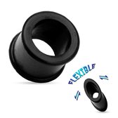 Tunnel double évasé 12 mm en silicone soft noir © LMPiercings