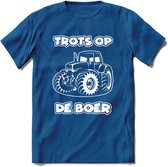 T-Shirt Knaller T-Shirt|Trots op de boer / Boerenprotest / Steun de boer|Heren / Dames Kleding shirt Trekker / Tractor|Kleur Blauw|Maat L