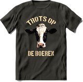 T-Shirt Knaller T-Shirt|Trots op de boeren / Boerenprotest / Steun de boer|Heren / Dames Kleding shirt Koe|Kleur Grijs|Maat L
