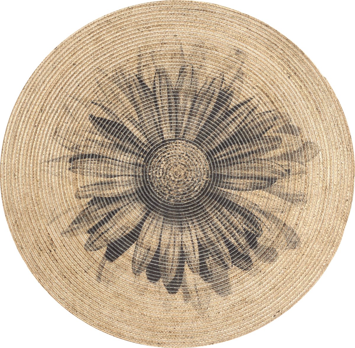 Rumba 3057- Rond 120cm Flower vloerkleed bohemien tapijt handgezaagde gerecycleerd katoen