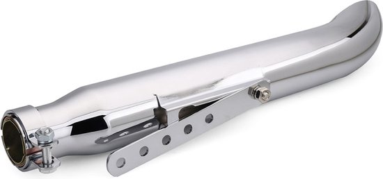 JFG RACING Universal-Auspuff Schalldämpfer Schalldämpfer Rohr 3,8 cm Einlass für klassische Motorrad Cafe Racer, Bobber Custom, Triumph Custom etc, chrom