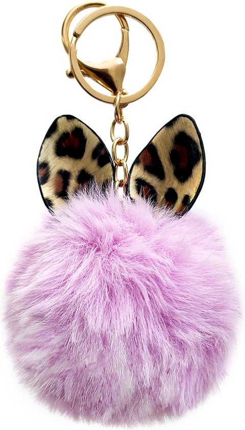 Fluffy bol hanger Sleutelhanger - Sleutel/Tas accessoires - roze