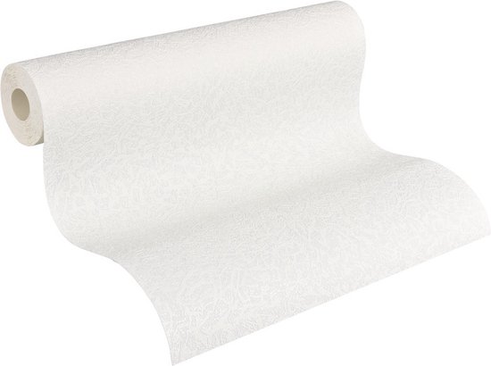Papier peint aspect plâtre Profhome 643117-GU papier peint intissé à peindre aspect spachtelputz légèrement texturé blanc mat 5,33 m2
