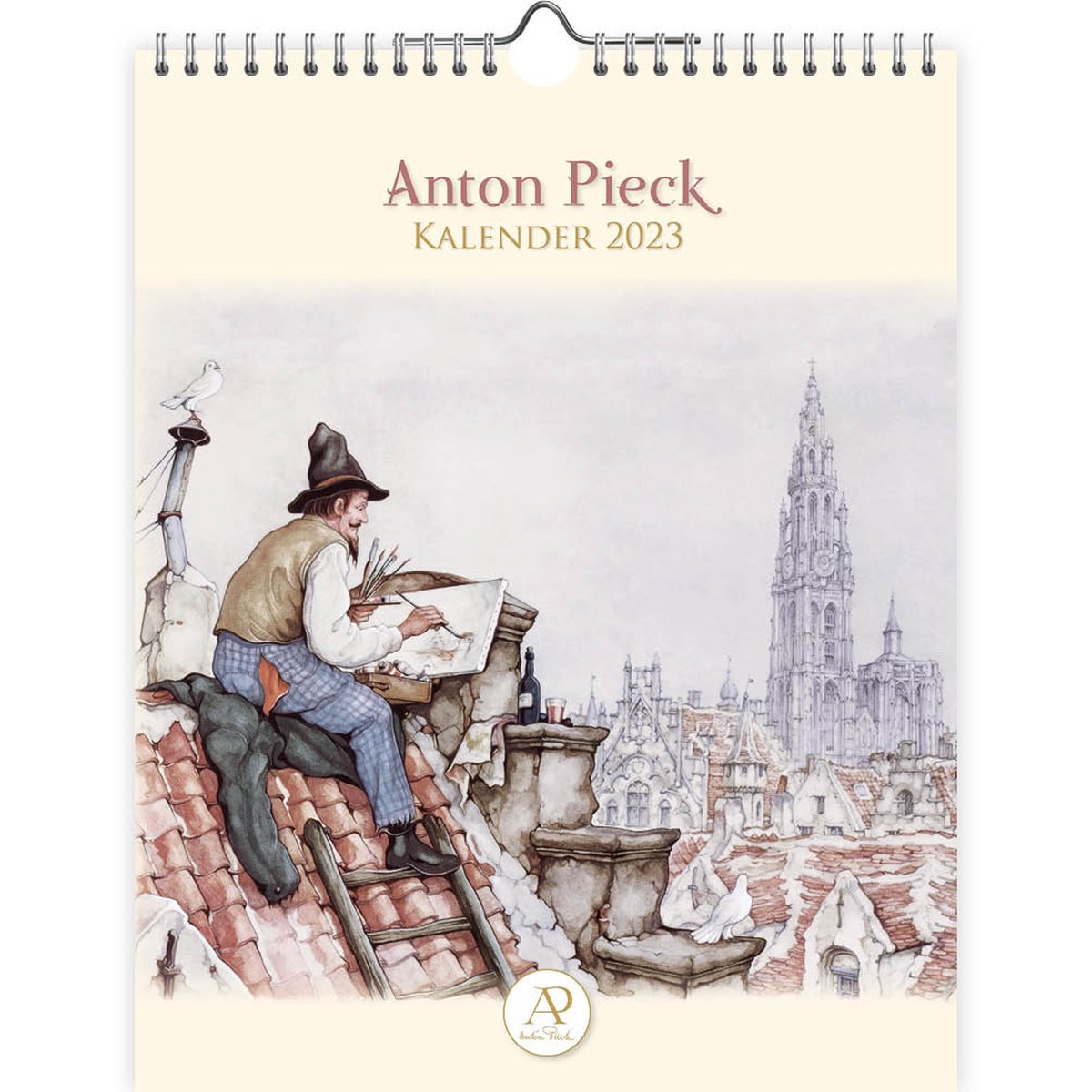 Anton Pieck kalender 2023 - Schilder op het dak - 24,5x31,5 cm  bol.com