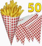 Rainbecom - 50 pièces - 14 x 14 x 20 cm - Sachet frites - Sachet frites - Sachets cônes - Sachets frites - Sachet frites papier