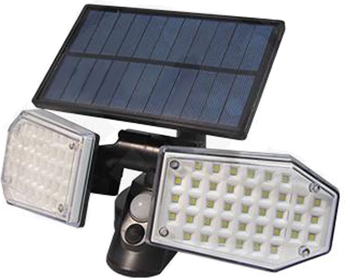 LED Bouwlamp op Solar | Bewegingssensor | 15 Watt | 6500K - Daglicht wit