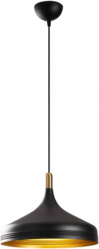 Moderne hanglamp zwart goud 36 cm | Trina
