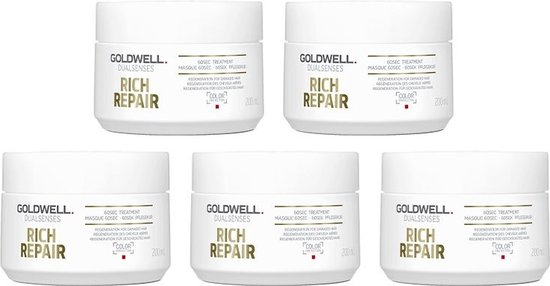 5x Goldwell Dualsenses Rich Repair 60sec Treatment 200ml