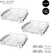 Milano Luxurious®- Schuiflades keukenkast – Lade Organizer – Draadmanden – Opberger - Opbergsysteem – 45 cm – 3 stuks