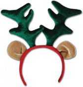 Kerst  verkleed diadeem met rendier Rudolf gewei voor volwassenen