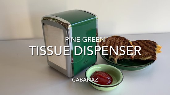 CABANAZ - tissuedispenser, metaal / chroom, TISSUE DISPENSER, donkergroen |  bol