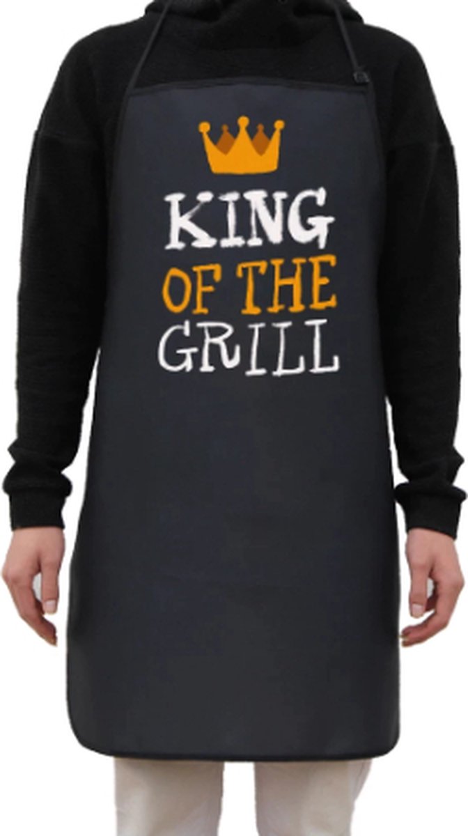 King of The Grill BBQ Schort- BBQ Schort- Kookschort voor Mannen- Zwart- BBQ TIP!