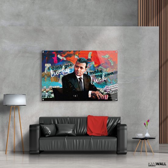 Luxe Plexiglas Schilderij Harvey Specter | 40x60 | Woonkamer | Slaapkamer | Kantoor | Muziek | Design | Art | Modern | ** 5MM DIK**