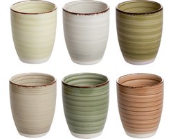 Tavola - Koffiemokken - Zonder Oor - Kleurrijk - Aardewerk - 160Ml - 6 Stuks - Nature Tavola - Koffiemokken - Zonder Oor - Kleurrijk - Aardewerk - 160Ml - 6 Stuks - Nature
