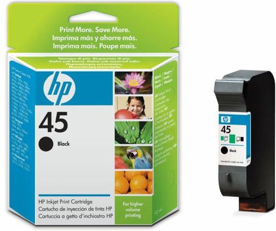 HP 45 - Inktcartridge / Zwart (51645AE) | bol