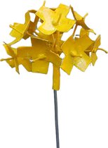 Bouchon de jardin Floz Design fleur jaune - oignon décoratif en métal - fait main et commerce équitable