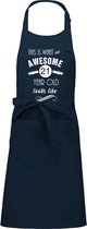 Awesome 21 year - 21 jaar cadeau - keukenschort - BBQ schort - verjaardag - navy blauw