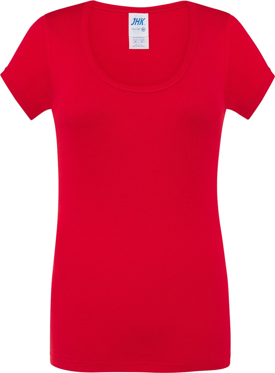 5-pack dames T-shirt Creta rood M